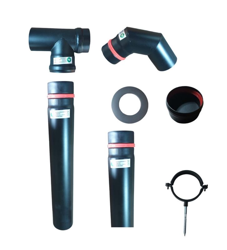 HST Pelletrohrset 7teilig 80mm Ofenrohr Rauchrohr Pellet Ofen Kamin Anschlußset HST Pelletrohrset 7teilig 80mm Ofenrohr Rauchrohr Pellet Ofen Kamin Anschlußset