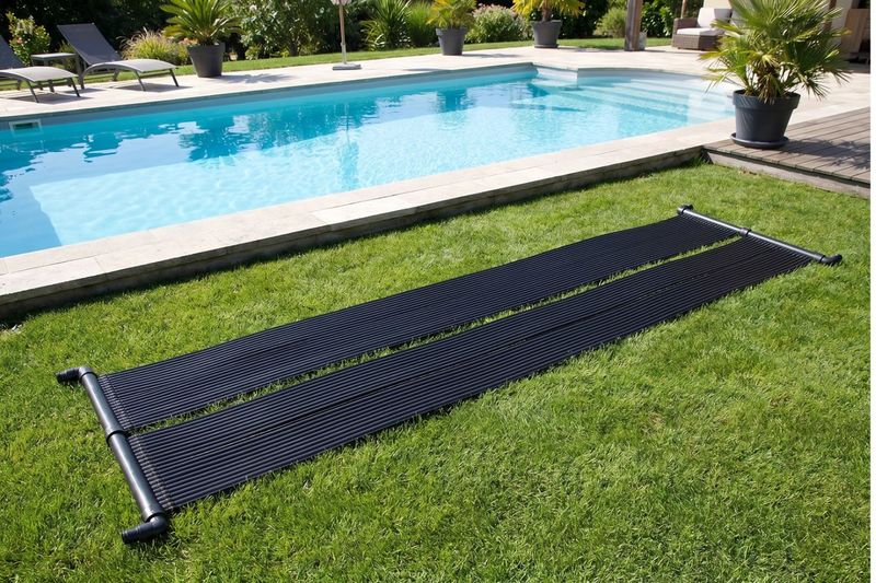 HST Sonnenkollektor Poolheizung 300 x 82 cm 44 dünne Schläuche EPDM Solarmatte beliebig erweiterbar auch für Salzwasser 32/38 mm Anschlüsse für alle Pools geeignet
