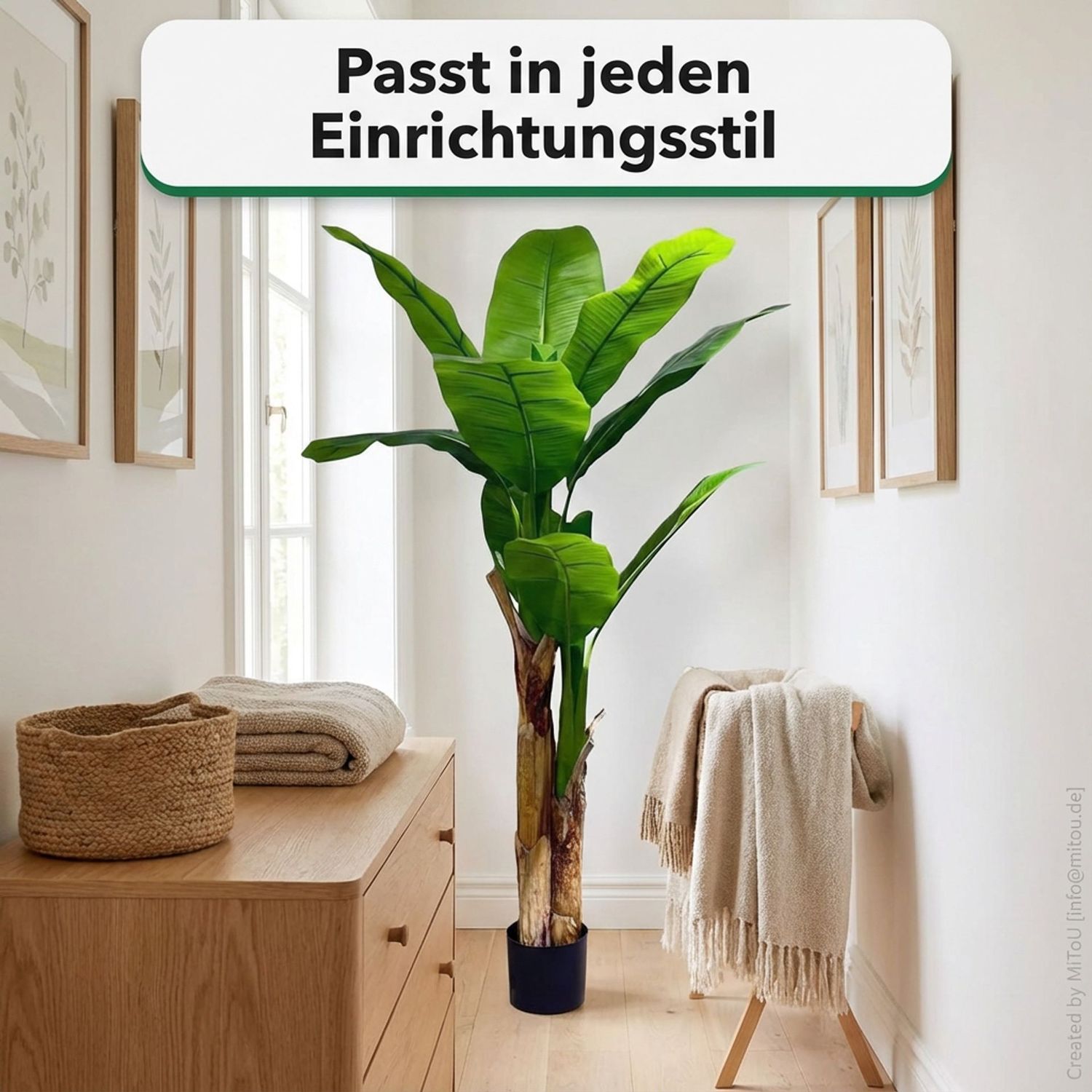 HST Kunstpflanze Bananenbaum im Topf 160 cm – täuschend echt, pflegeleicht, formbare Blätter – Kunstpalme Kunstblume Kunstbaum für Wohnzimmer Büro Schlafzimmer, Textilgewebe/PVC, Topf Ø 15 cm HST Kunstpflanze Bananenbaum im Topf 160 cm – täuschend echt, pflegeleicht, formbare Blätter – Kunstpalme Kunstblume Kunstbaum für Wohnzimmer Büro Schlafzimmer, Textilgewebe/PVC, Topf Ø 15 cm