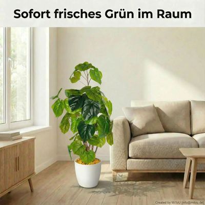 HST Kunstpflanze Ficus im Topf 80 cm – täuschend echt, pflegeleicht, formbare Blätter – Kunstpalme Kunstblume Kunstbaum für Wohnzimmer Büro Schlafzimmer, Textilgewebe/PVC, Topf Ø 15 cm HST Kunstpflanze Ficus im Topf 80 cm – täuschend echt, pflegeleicht, formbare Blätter – Kunstpalme Kunstblume Kunstbaum für Wohnzimmer Büro Schlafzimmer, Textilgewebe/PVC, Topf Ø 15 cm