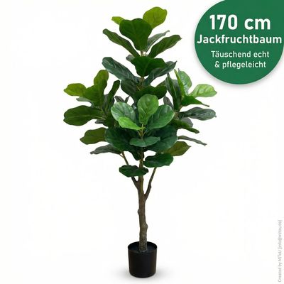 HST Kunstpflanze Jackfruchtbaum im Topf 170 cm Kunstpalme Kunstblume Kunstbaum HST Kunstpflanze Jackfruchtbaum im Topf 170 cm Kunstpalme Kunstblume Kunstbaum