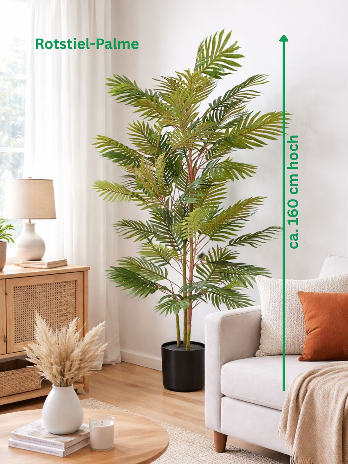 HST Kunstpflanze Rotstielpalme im Topf 160 cm – täuschend echt, pflegeleicht, formbare Blätter – Kunstpalme Kunstblume Kunstbaum HST Kunstpflanze Rotstielpalme im Topf 160 cm – täuschend echt, pflegeleicht, formbare Blätter – Kunstpalme Kunstblume Kunstbaum