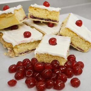 Cherry Bakewell Tray Bake