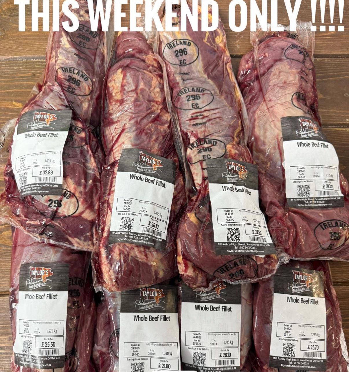 Fillet Steak- Whole £25kg
