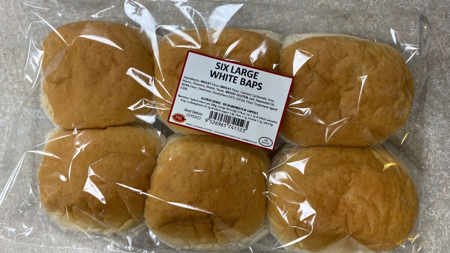 6 x Pocklingtons White Baps