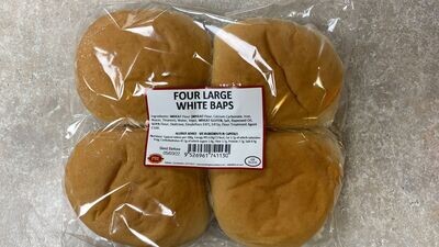 4 x Large Pocklingtons White Baps