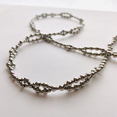 Tantric Necklace: Stainless Steel, ca. 33 cm