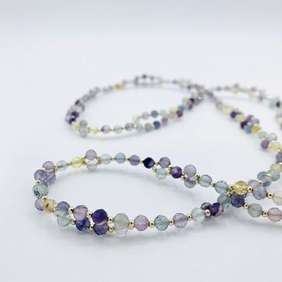 Tantric Necklace: Fluorit & Gold, ca. 35 cm Tantric Necklace: Fluorit & Gold, ca. 35 cm