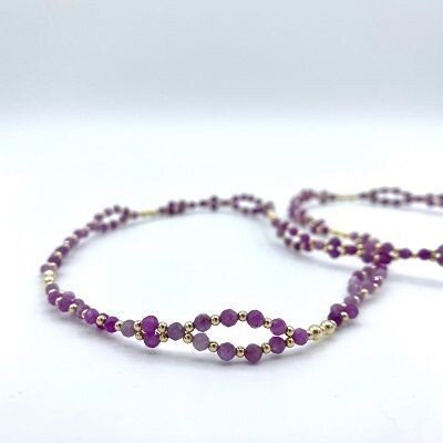 Tantric Necklace: Lila Rubin & Gold, klein Tantric Necklace: Lila Rubin & Gold, klein
