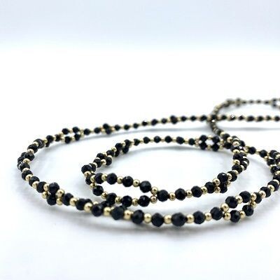 Tantric Necklace: Schwarzer Turmalin & Gold, klein