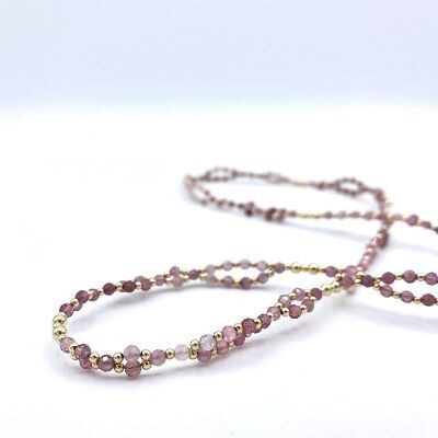 Tantric Necklace: Pinker Turmalin & Gold, mini