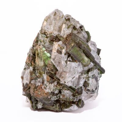 Rarität: Grüner Turmalin in Bergkristall