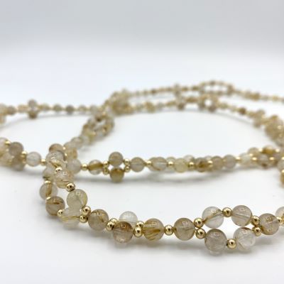 Tantric Necklace: Rutilquarz & Gold, groß