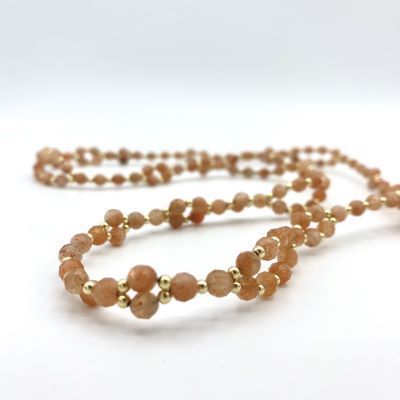 Tantric Necklace: Sonnenstein & Gold, mittel