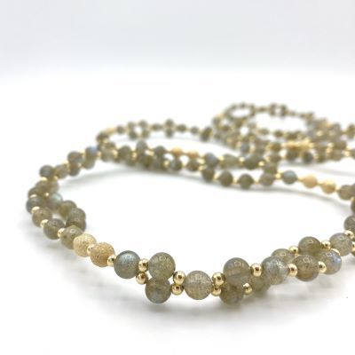 Tantric Necklace: Labradorit & Stardustgold, groß