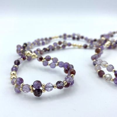 Tantric Necklace: Super Seven & Gold, medium