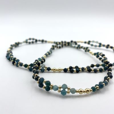Tantric Necklace: Blauer Turmalin & Gold, mini Tantric Necklace: Blauer Turmalin & Gold, mini