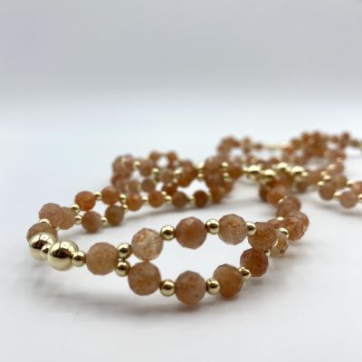 Tantric Necklace: Sonnenstein & Gold, groß Tantric Necklace: Sonnenstein & Gold, groß