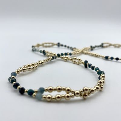 Tantric Necklace: Blauer Turmalin & Gold, mini Tantric Necklace: Blauer Turmalin & Gold, mini