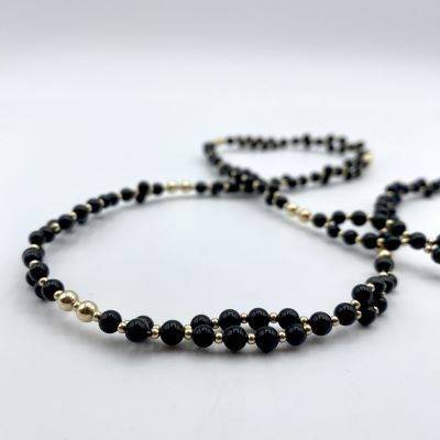 Tantric Necklace: Obsidian & Gold, klein Tantric Necklace: Obsidian & Gold, klein