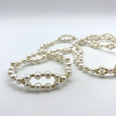 Tantric Necklace: Perle & Gold, groß Tantric Necklace: Perle & Gold, groß