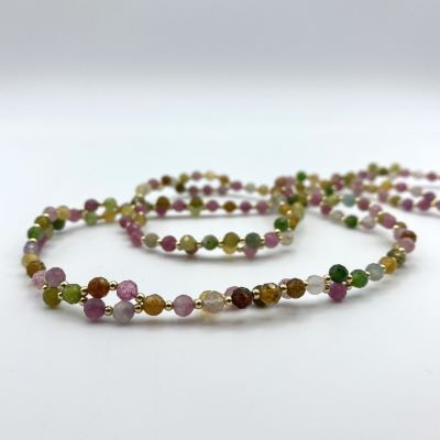 Tantric Necklace: Turmalin Bunt & Gold, klein Tantric Necklace: Turmalin Bunt & Gold, klein