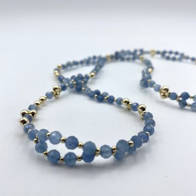 Tantric Necklace: Aquamarin & Gold, klein Tantric Necklace: Aquamarin & Gold, klein