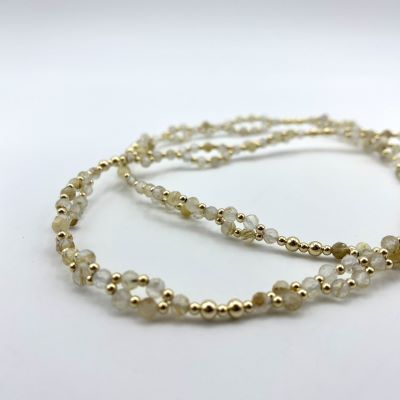 Tantric Necklace: Rutilquarz & Gold, mini Tantric Necklace: Rutilquarz & Gold, mini