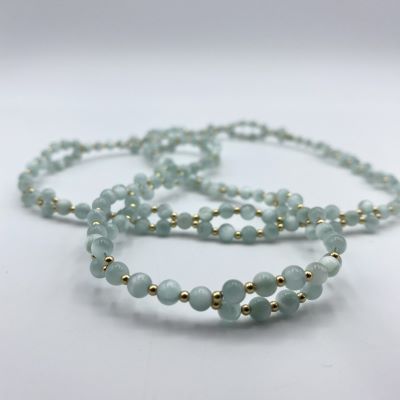 Tantric Necklace: Grüner Mondstein & Gold, klein Tantric Necklace: Grüner Mondstein & Gold, klein