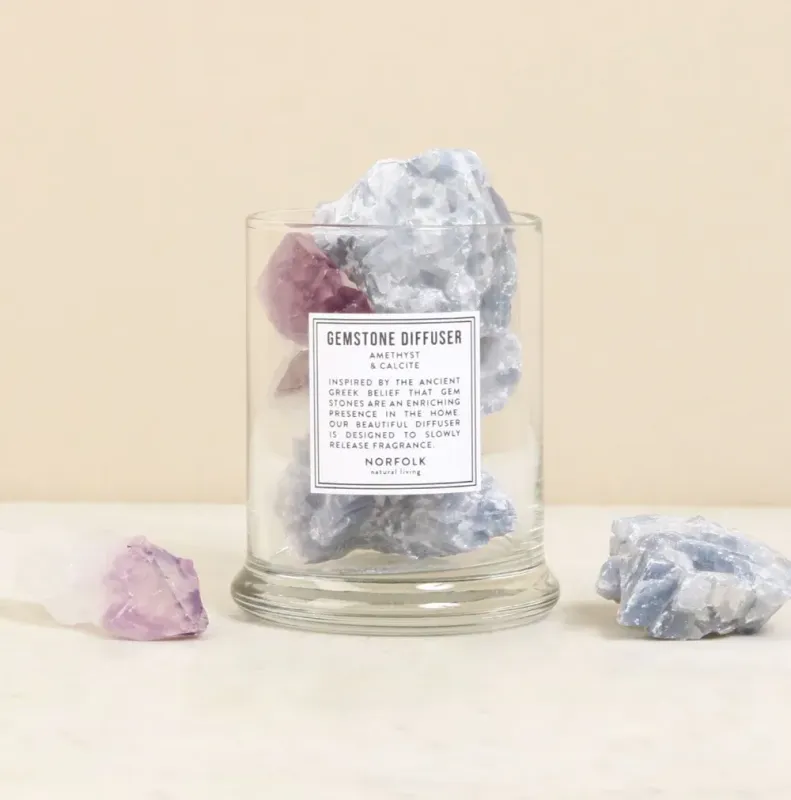 Edelstein-Diffuser: Amethyst & Calcit