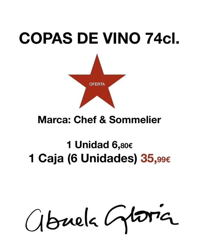 Caja Copas de vino, 6 und. (74cl)