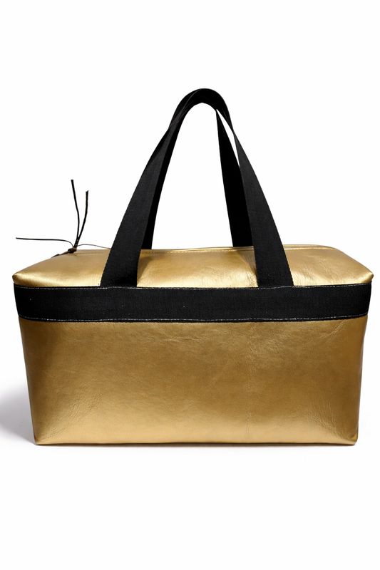 Bolso Lolilif dorado, porta-vinos.