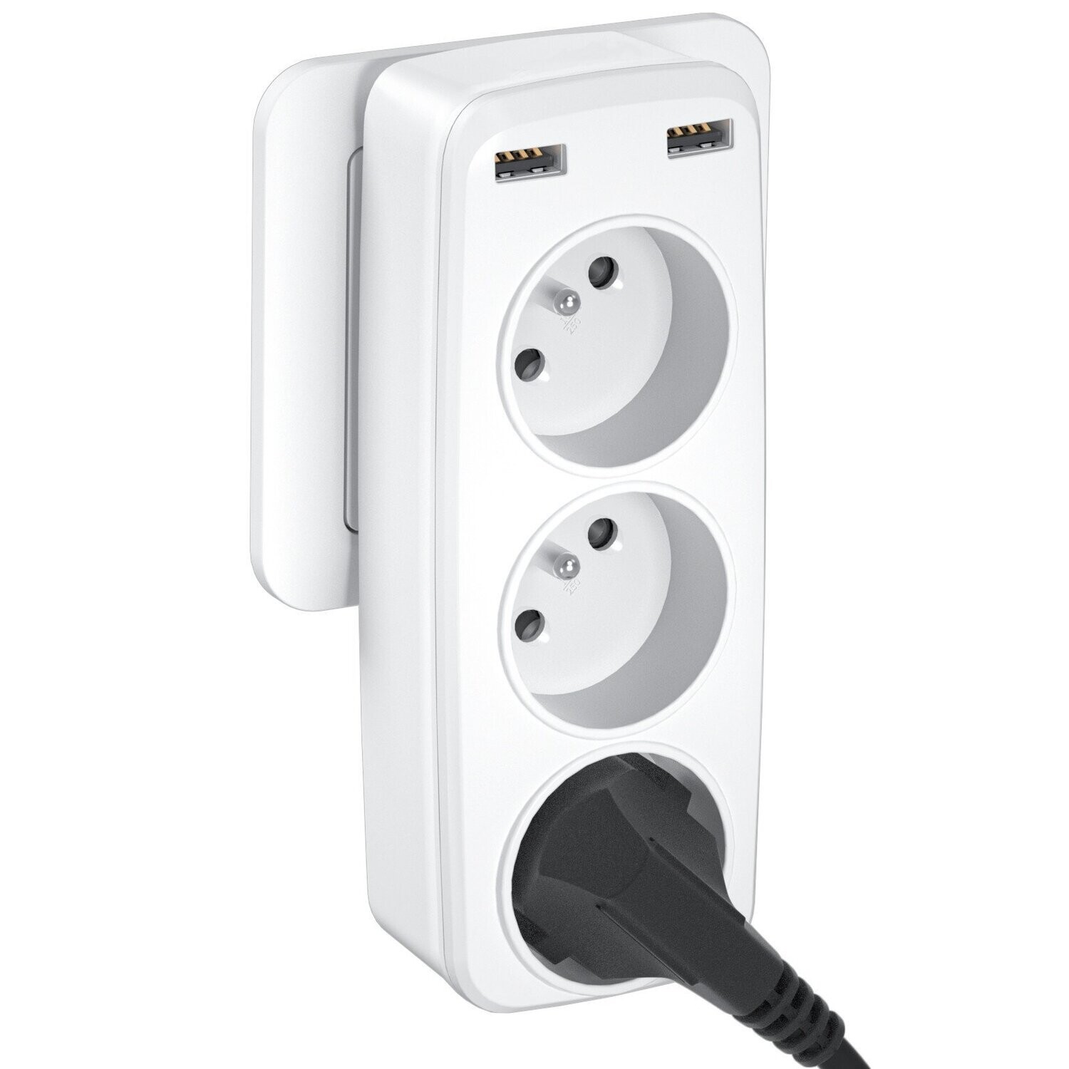 LENPOWER Multi USB Power Outlet, 5 in 1 Power Strip USB Charger with 3 AC Output 16A, 4000W and 2 USB Ports, Electrical Wall Outlet Ideal for Bedroom Home Office