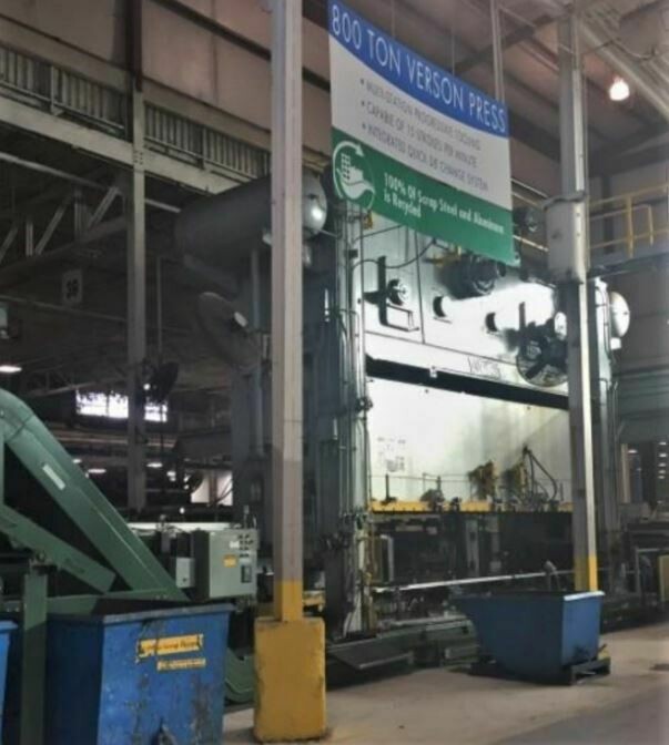 ​800 Ton Capacity Verson Straight Side Press For Sale