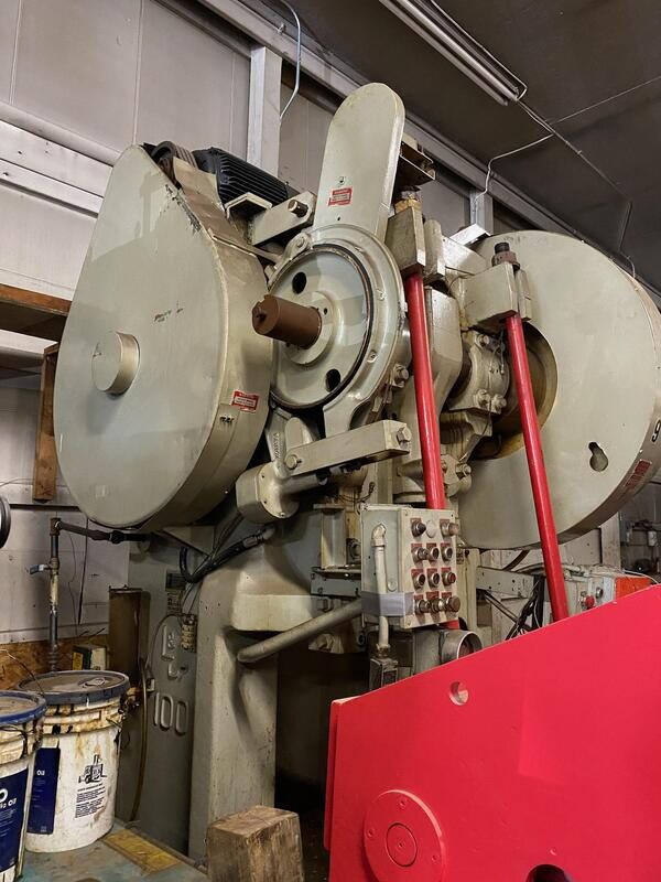 100 Ton Capacity L & J Backgeared OBI Press For Sale