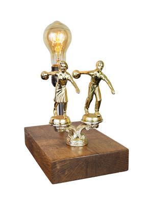 Touch Lamp Couples Bowling Trophy
