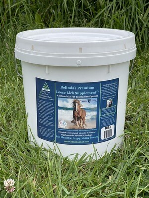 Belinda's Premium Custom Weather Shield Loose Lick Supplement - For TAS Equines, 10kg bucket