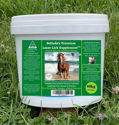 Belinda's Premium Custom Weather Shield Loose Lick Supplement - For VIC Equines, 10kg bucket
