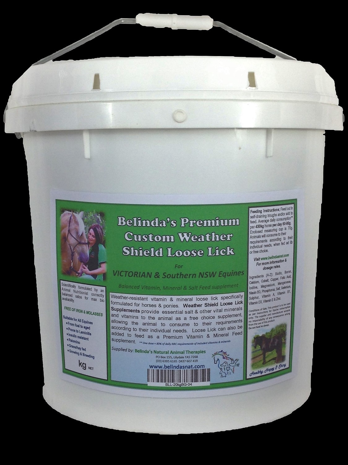 Belinda's Premium Custom Weather Shield Loose Lick Supplement - For VIC Equines, 10kg bucket