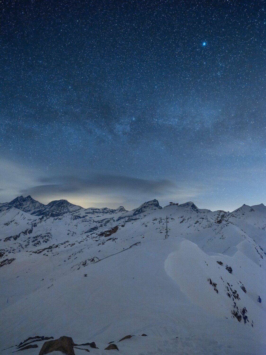 Hohtälligrat bei Zermatt in der Nacht