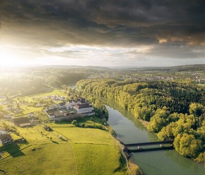 Luftaufnahme Kloster St. Martin Hermetschwil Benediktinerinnenabtei