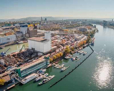 Luftaufnahme Basel Hafen Kleinhüningen