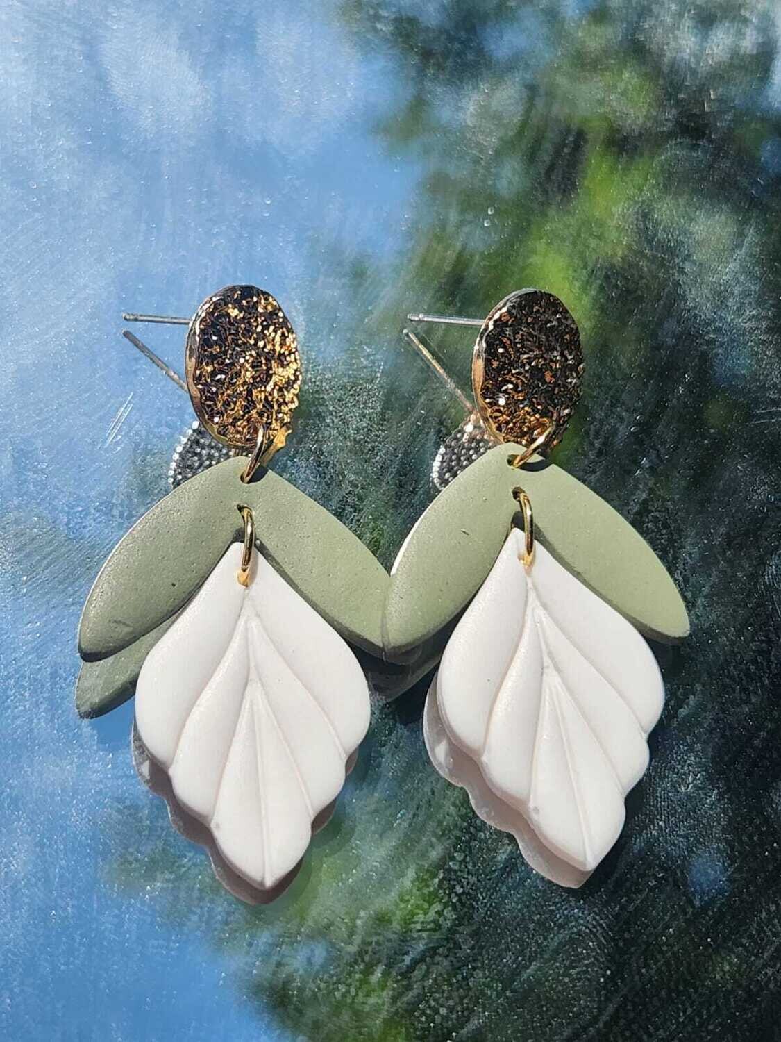 Green, White and Gold Dangles