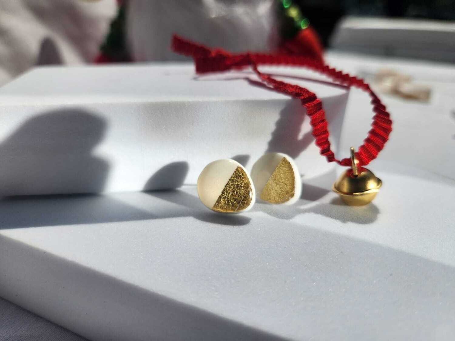 Gold and White Studs