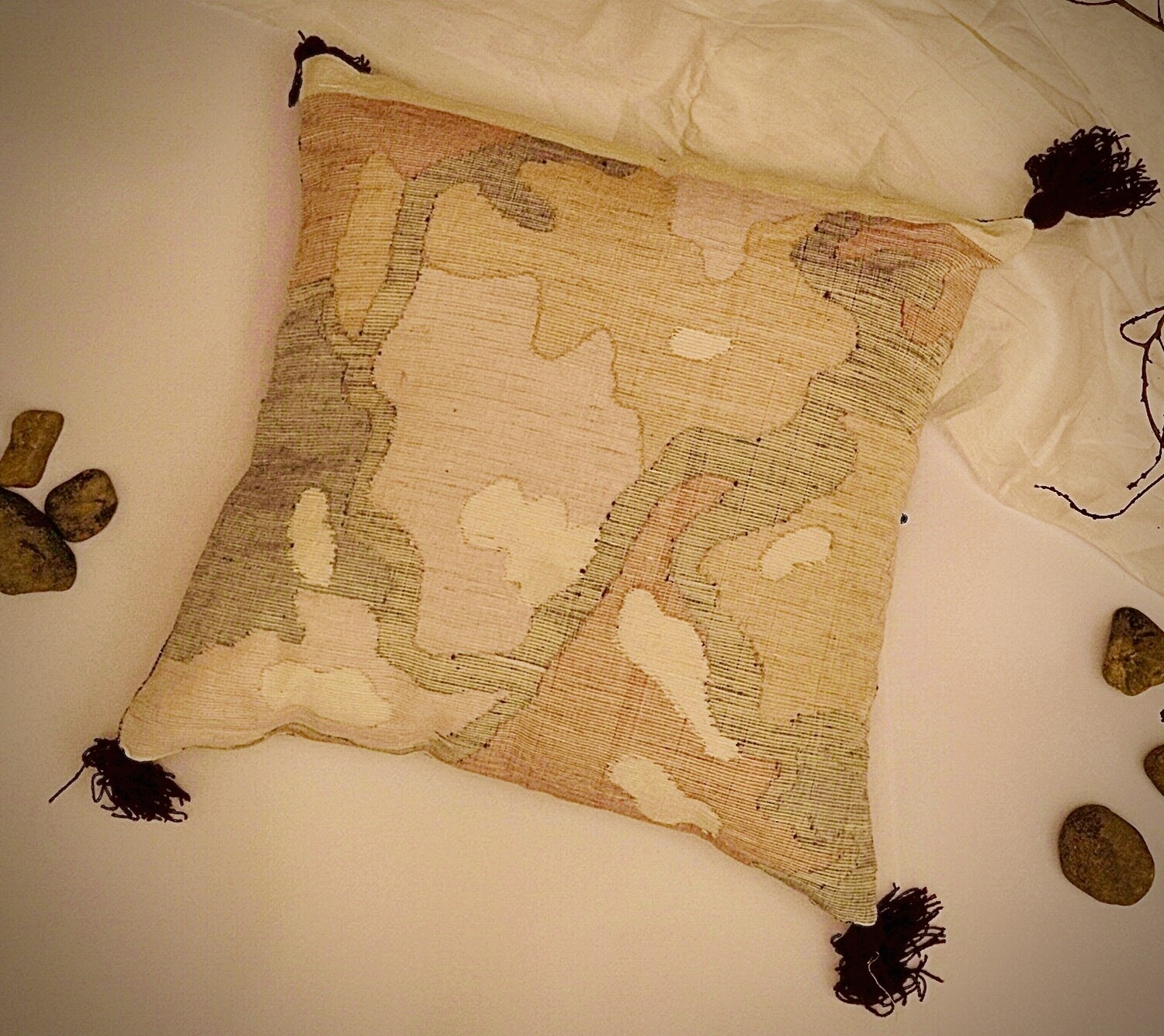 Handcrafted Aari Silk Cushion Cover