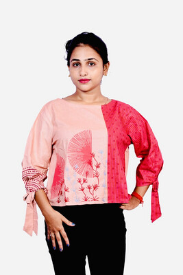 Hand Embroidered &amp; Block Printed Top