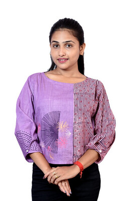 Hand Embroidered &amp; Printed Top