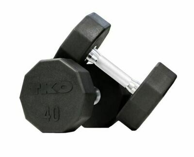 TKO 10-Sided Rubber Dumbbell, 12.5 lb (Pair)
