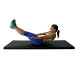 Exercise Mat, Polyurethane Foam, 2&#39;x6&#39;x2&quot;, Black