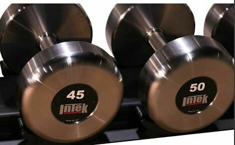 INTEK Strength Kraft Steel RAW Dumbbell Set, 5-50 lb